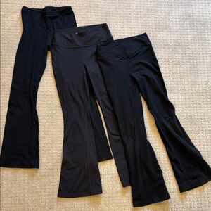 Old Navy and All in Motion Black Boot-Cut leggings Pants Trio - lot or bundle